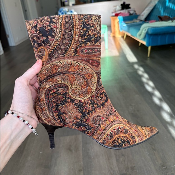 Paisley Patterned Ankle Boots - Picture 1 of 4